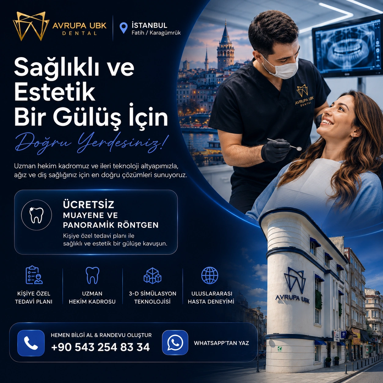 Saglikli ve Estetik Bir Gulus Icin Dogru Yerdesiniz avrupa ubk dental diş kliniği