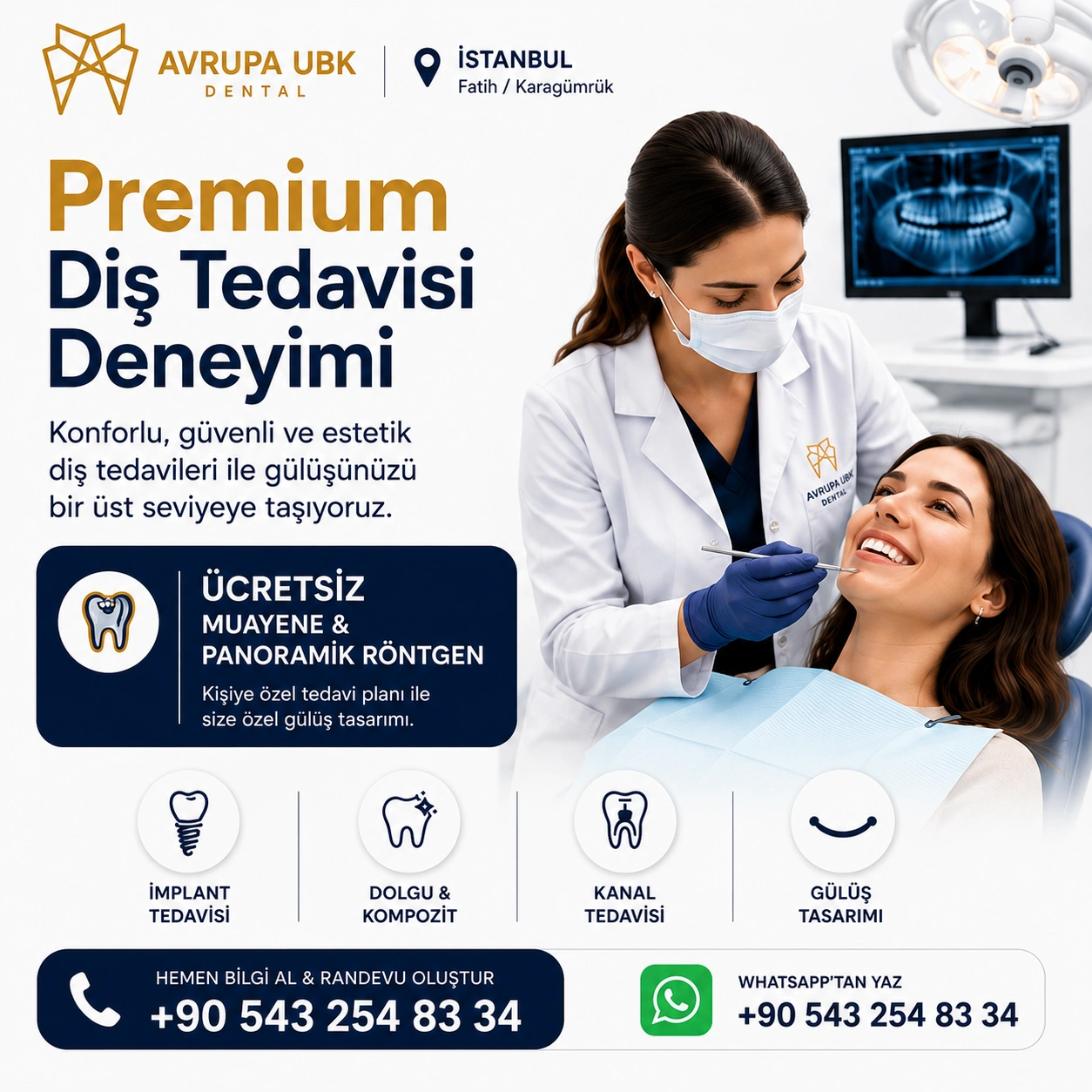 Premium diş tedavisi deneyimi avrupa ubk dental diş kliniği