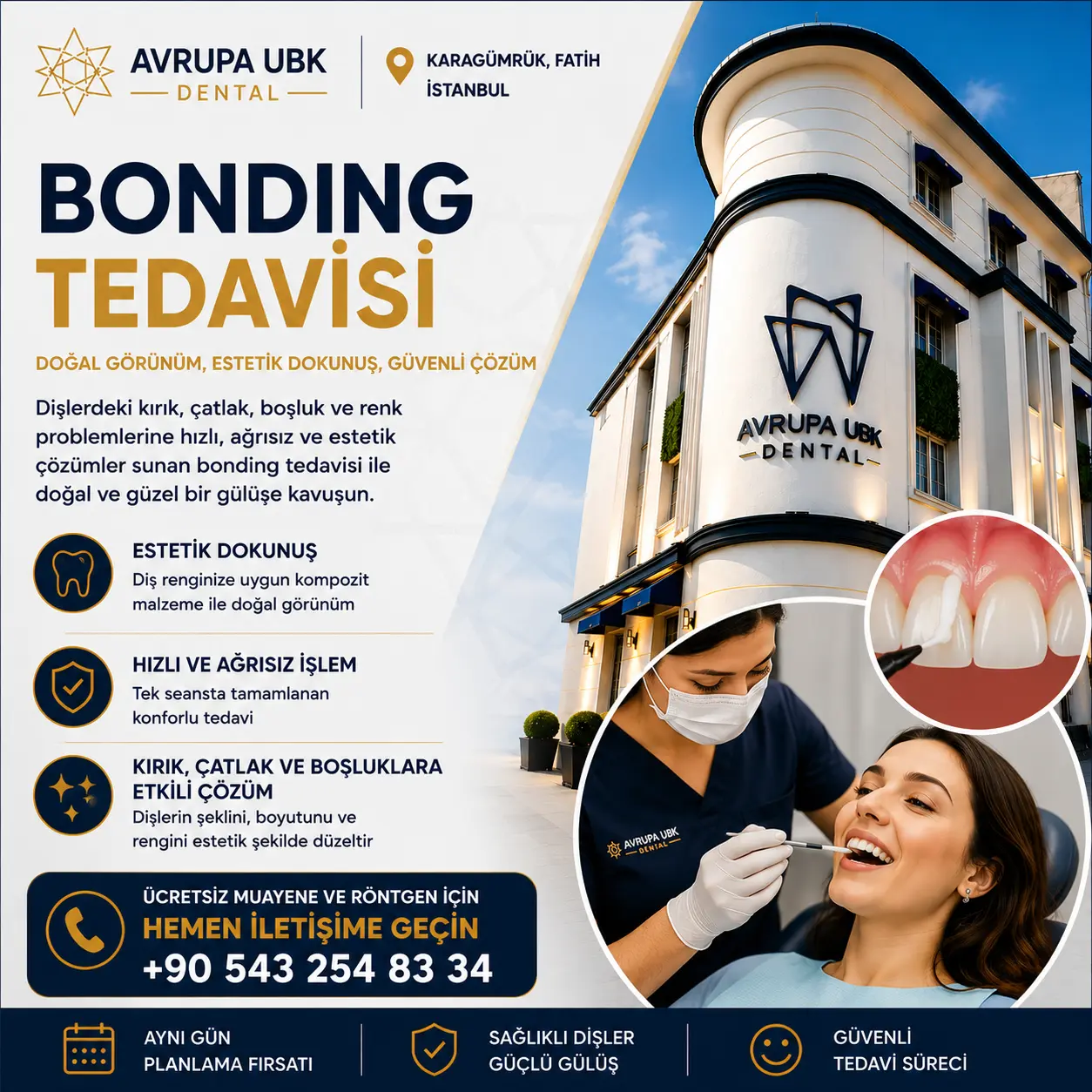 bonding avrupa ubk dental diş kliniği fatih istanbul