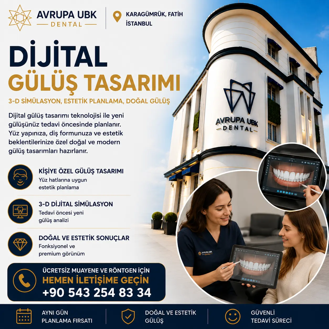 dijital gülüş tasarımı avrupa ubk dental diş kliniği fatih istanbul