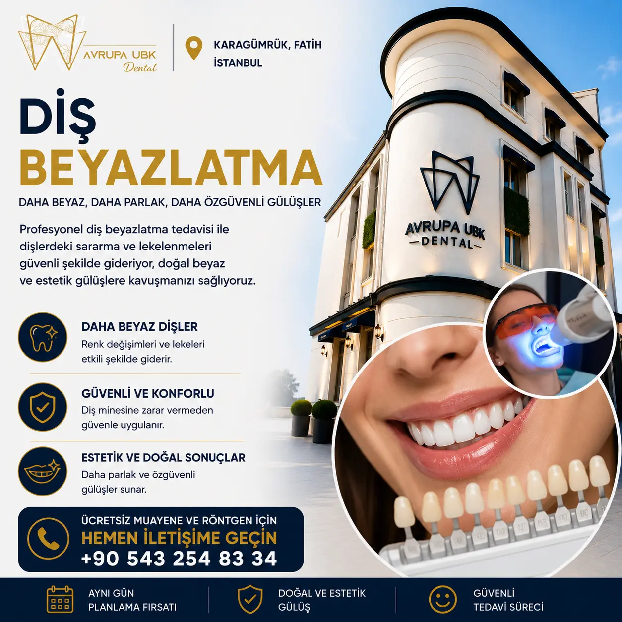 diş beyazlatma avrupa ubk dental diş kliniği fatih istanbul