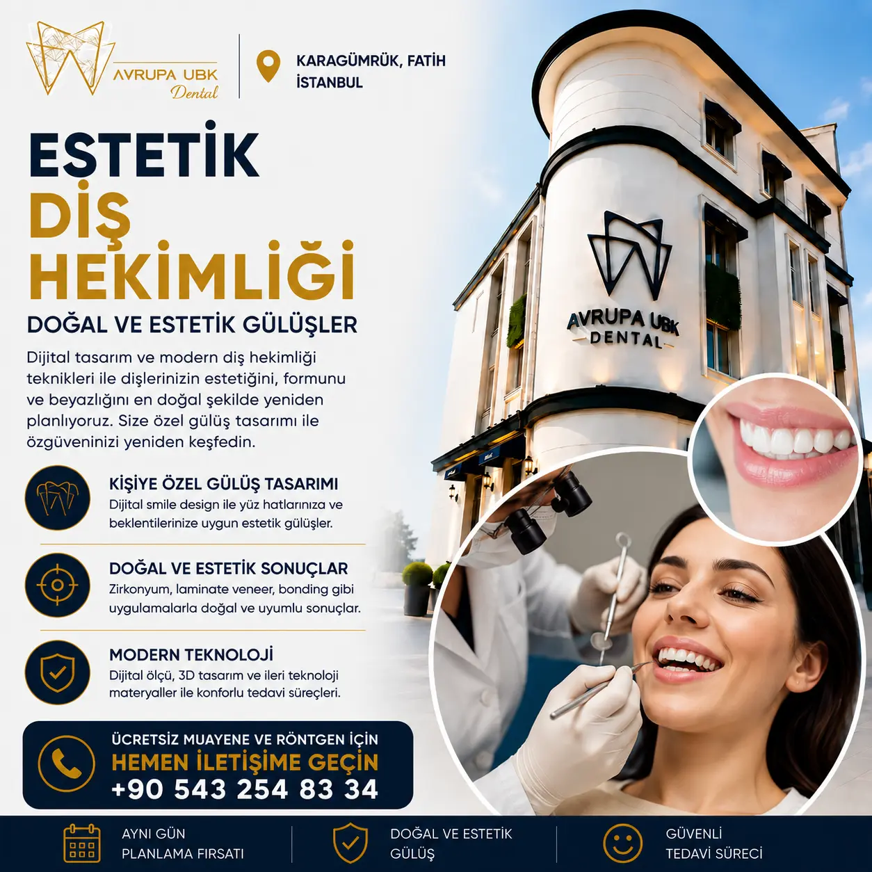 estetik diş hekimliği avrupa ubk dental diş kliniği fatih istanbul