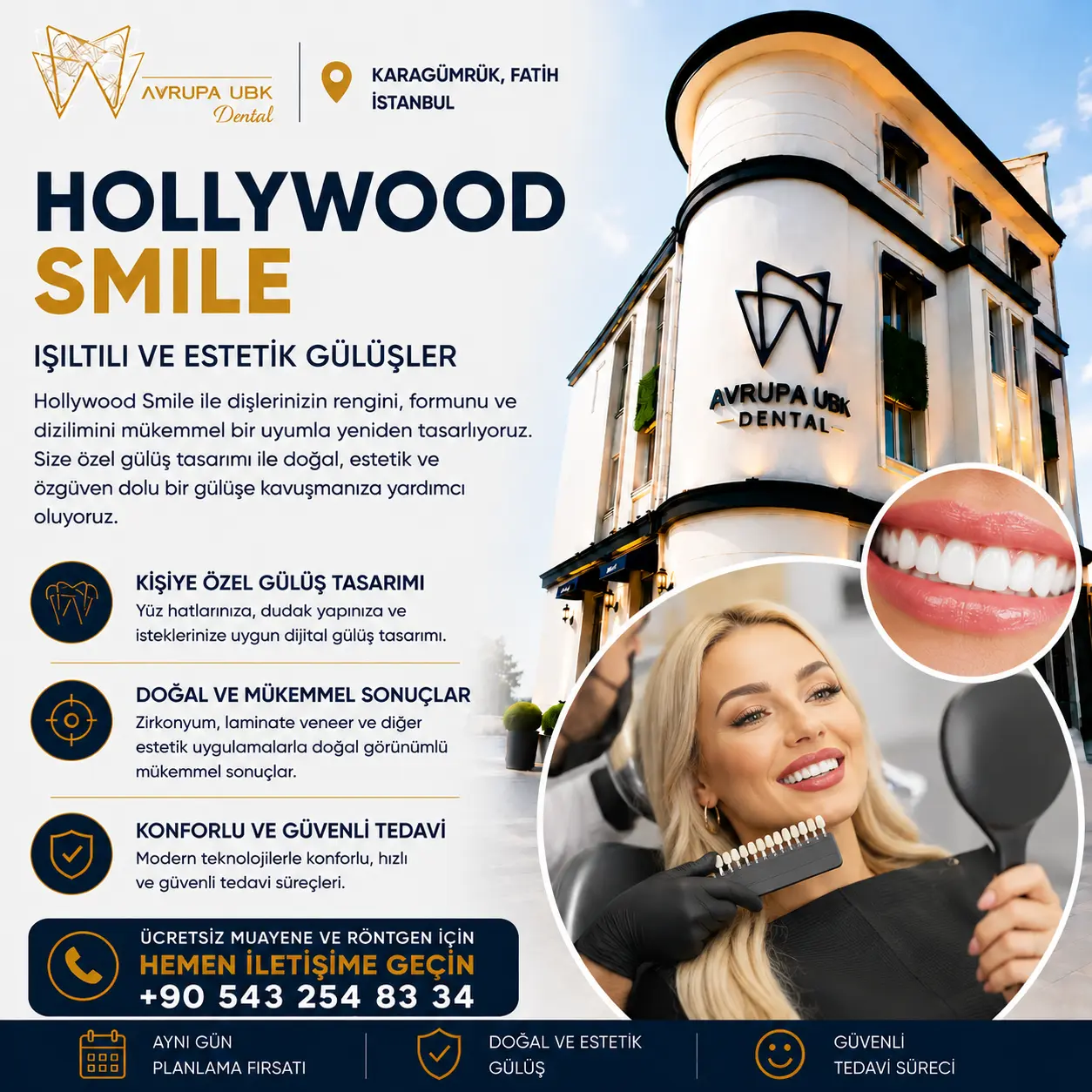 hollywood smile avrupa ubk dental diş kliniği fatih istanbul